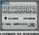 Image de l'ecran titre du jeu Hal Wrestling sur Nintendo Game Boy