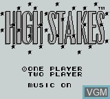 Image de l'ecran titre du jeu High Stakes Gambling sur Nintendo Game Boy