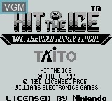 Image de l'ecran titre du jeu Hit the Ice sur Nintendo Game Boy