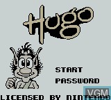 Image de l'ecran titre du jeu Hugo sur Nintendo Game Boy