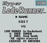 Image de l'ecran titre du jeu Hyper Lode Runner sur Nintendo Game Boy