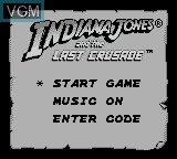 Image de l'ecran titre du jeu Indiana Jones and the Last Crusade sur Nintendo Game Boy