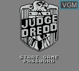 Image de l'ecran titre du jeu Judge Dredd sur Nintendo Game Boy