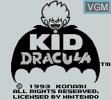 Image de l'ecran titre du jeu Kid Dracula sur Nintendo Game Boy