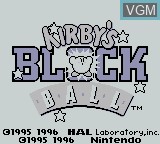 Image de l'ecran titre du jeu Kirby's Block Ball sur Nintendo Game Boy