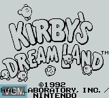 Image de l'ecran titre du jeu Kirby's Dream Land sur Nintendo Game Boy