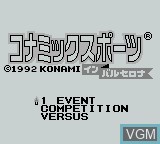 Image de l'ecran titre du jeu Konamic Sports in Barcelona sur Nintendo Game Boy