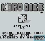 Image de l'ecran titre du jeu Koro Dice sur Nintendo Game Boy