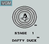 Image du menu du jeu Looney Tunes sur Nintendo Game Boy