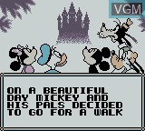 Image du menu du jeu Mickey Mouse - Magic Wands! sur Nintendo Game Boy