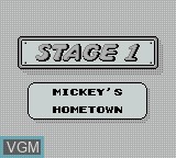 Image du menu du jeu Mickey's Dangerous Chase sur Nintendo Game Boy