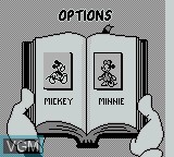 Image du menu du jeu Mickey's Ultimate Challenge sur Nintendo Game Boy