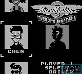 Image du menu du jeu Micro Machines 2 - Turbo Tournament sur Nintendo Game Boy