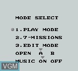 Image du menu du jeu Minesweeper sur Nintendo Game Boy