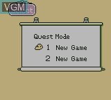 Image du menu du jeu Mole Mania sur Nintendo Game Boy