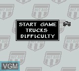 Image du menu du jeu Monster Truck Wars sur Nintendo Game Boy