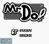 Image du menu du jeu Mr. Do! sur Nintendo Game Boy