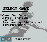 Image du menu du jeu NBA All-Star Challenge sur Nintendo Game Boy