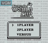 Image du menu du jeu Nintendo World Cup sur Nintendo Game Boy