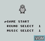 Image du menu du jeu Penguin Land sur Nintendo Game Boy
