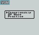 Image du menu du jeu Racing Damashii sur Nintendo Game Boy
