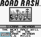 Image du menu du jeu Road Rash sur Nintendo Game Boy