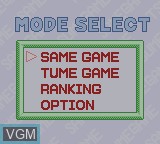 Image du menu du jeu Same Game sur Nintendo Game Boy
