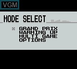 Image du menu du jeu Nakajima Satoru Kanshuu F-1 Hero GB '92 - The Graded Driver sur Nintendo Game Boy