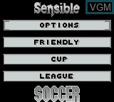 Image du menu du jeu Sensible Soccer - European Champions sur Nintendo Game Boy