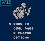 Image du menu du jeu Shaq-Fu sur Nintendo Game Boy