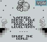 Image du menu du jeu Schtroumpfs, Les - Autour du Monde sur Nintendo Game Boy