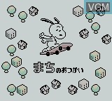 Image du menu du jeu Snoopy no Hajimete no Otsukai sur Nintendo Game Boy