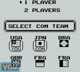 Image du menu du jeu Soccer Mania sur Nintendo Game Boy