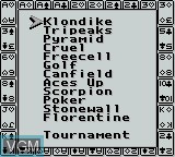 Image du menu du jeu Solitaire FunPak sur Nintendo Game Boy