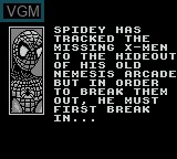 Image du menu du jeu Spider-Man / X-Men - Arcade's Revenge sur Nintendo Game Boy