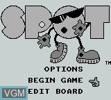 Image du menu du jeu Spot - The Video Game sur Nintendo Game Boy