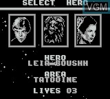 Image du menu du jeu Super Star Wars - Return of the Jedi sur Nintendo Game Boy