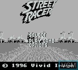 Image du menu du jeu Street Racer sur Nintendo Game Boy