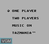 Image du menu du jeu Taz-Mania 2 sur Nintendo Game Boy