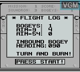 Image du menu du jeu Turn and Burn - The F-14 Dogfight Simulator sur Nintendo Game Boy