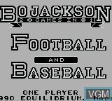 Image du menu du jeu Bo Jackson - Two Games In One sur Nintendo Game Boy