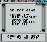 Image du menu du jeu Boggle Plus sur Nintendo Game Boy