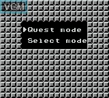 Image du menu du jeu Castle Quest sur Nintendo Game Boy
