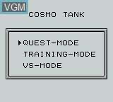 Image du menu du jeu Cosmo Tank sur Nintendo Game Boy