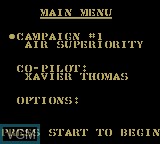 Image du menu du jeu Desert Strike - Return to the Gulf sur Nintendo Game Boy