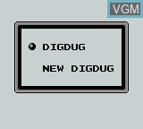 Image du menu du jeu Dig Dug sur Nintendo Game Boy