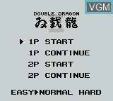 Image du menu du jeu Double Dragon II sur Nintendo Game Boy