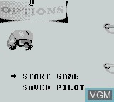Image du menu du jeu F-15 Strike Eagle sur Nintendo Game Boy