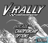 Image du menu du jeu V-Rally Championship Edition sur Nintendo Game Boy
