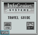 Image du menu du jeu InfoGenius Productivity Pak - Frommer's Travel Guide sur Nintendo Game Boy